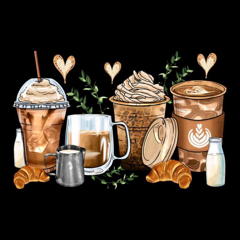 Latte Coffee Cups Ladies Tee by Zillion Design Studio | Teevron