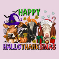 Happy Hallothanksmas With Cow Ladies Tee | Teevron