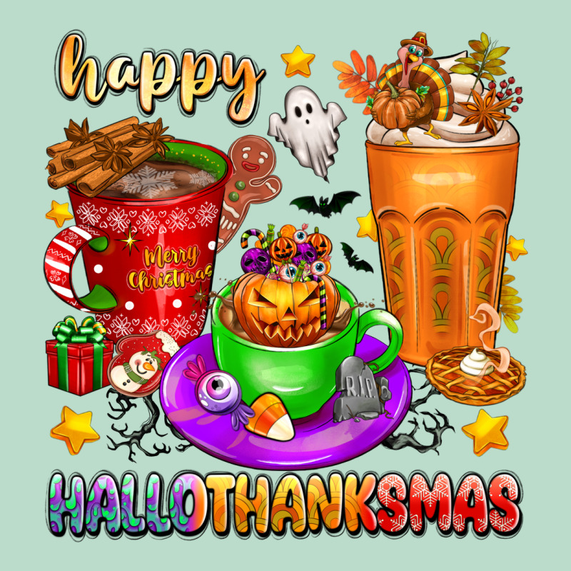 Happy Hallothanksmas Coffee Cups Premium Hoodie by texasbilliewilder | Teevron