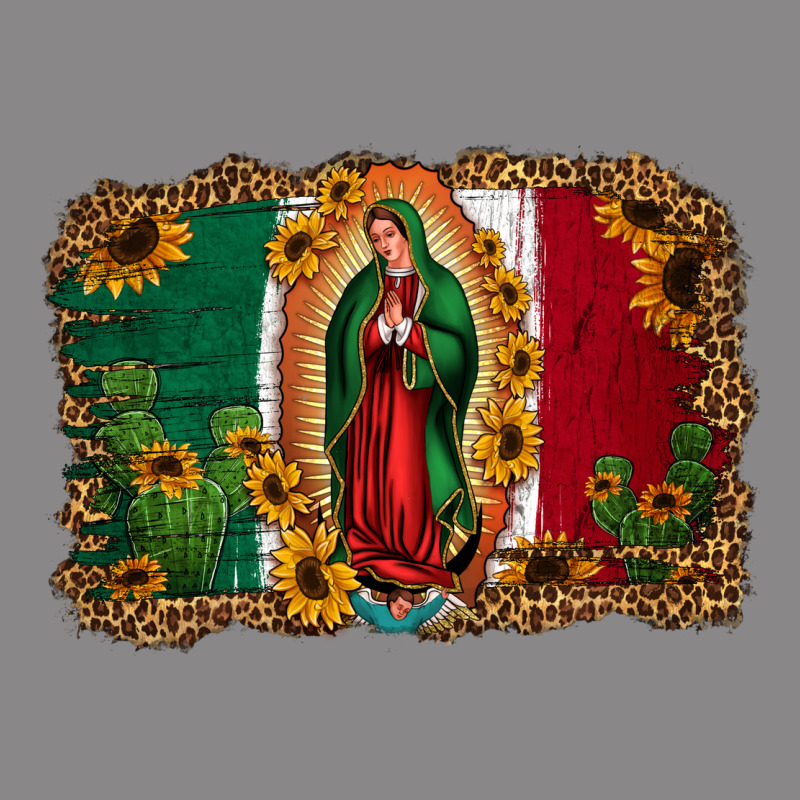 Our Lady Of Guadalupe Mexican Flag Background Vintage Tee by Jasminsmagicworld | Teevron
