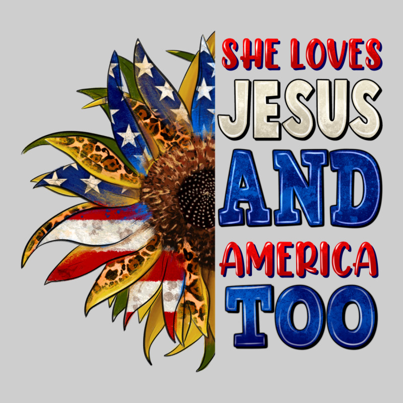 She Loves Jesus And America Too 4th Of July Premium Tee by CowGirlArtShop | Teevron