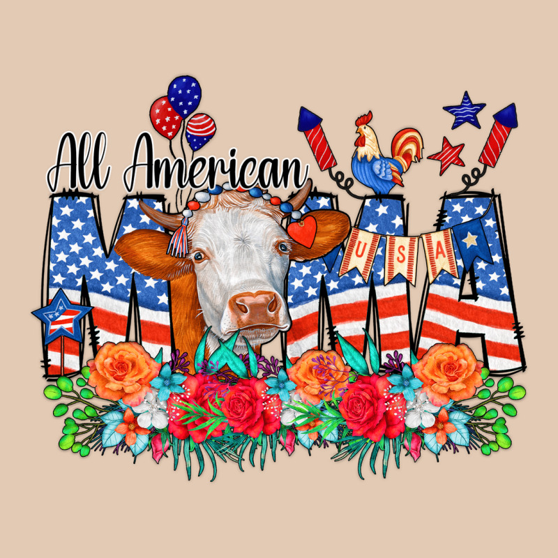All American Mama Cow Flowers Urban Hoodie by CowCowDesign | Teevron