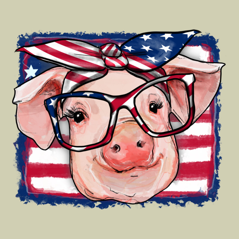 American Flag Pig Heavy Core Tee by RanaPortraitStore | Teevron