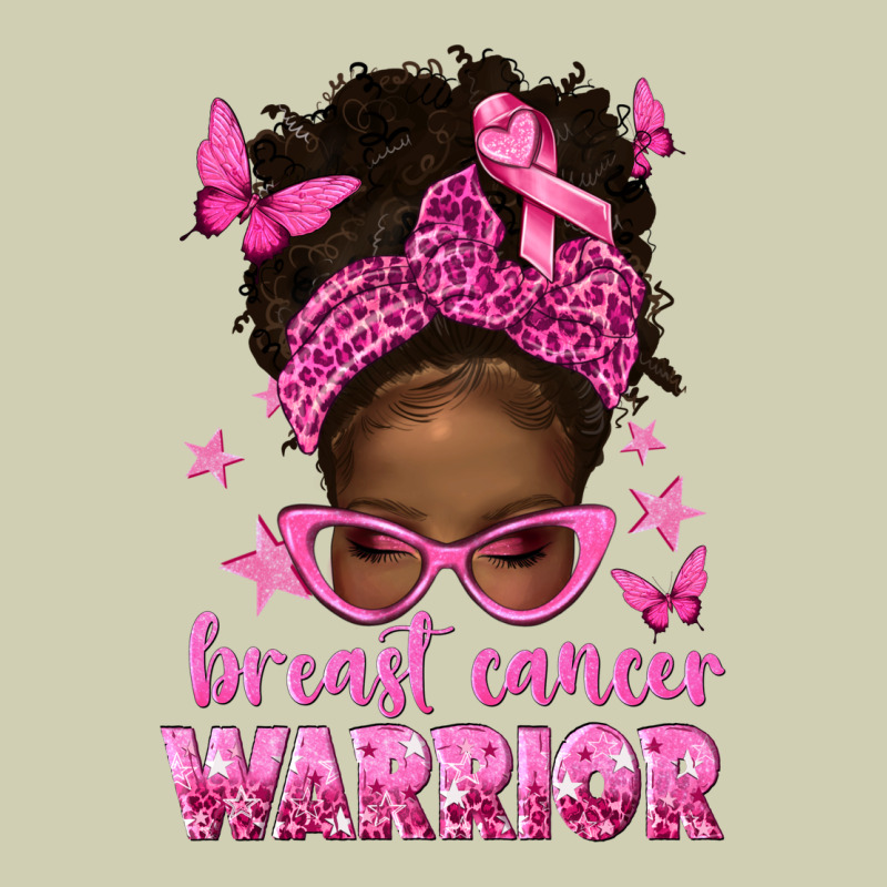 Afro Messy Bun Breast Cancer Warrior Heavy Core Tee by texasbilliewilder | Teevron