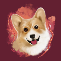 Corgi Peach Watercolor Background Classic Tee | Teevron