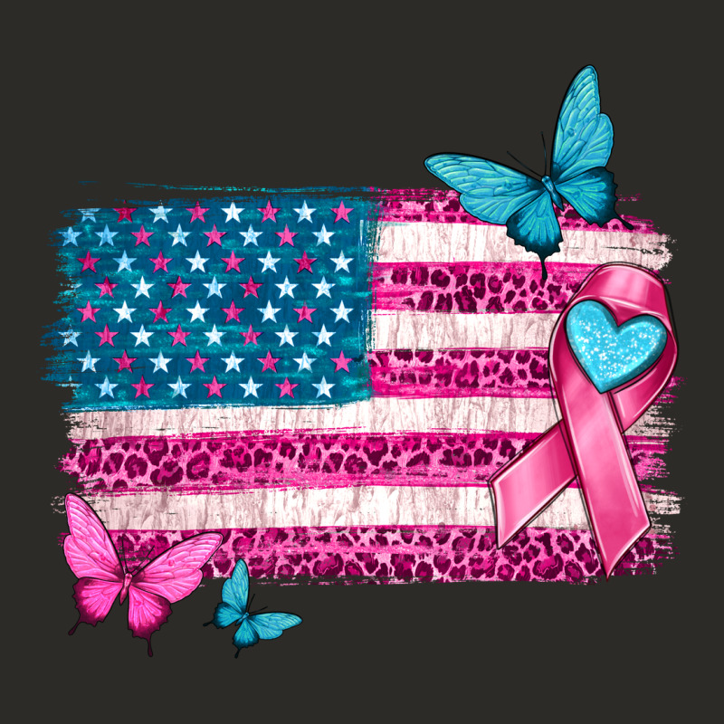 American Flag Breast Cancer With Ribbon Heavy Core Tee by texasbilliewilder | Teevron