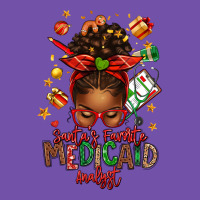 Santa's Favorite Medicaid Analyst Afro Messy Bun Premium Sweatshirt | Teevron