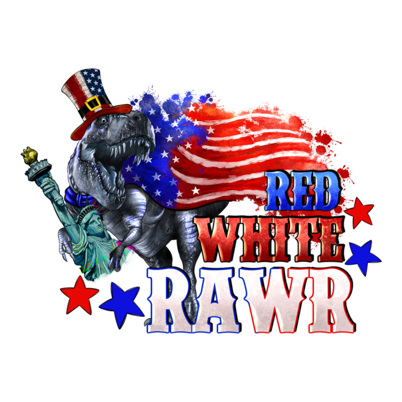 Red White Rawr 4th Of July Premium Tee by CowGirlArtShop | Teevron