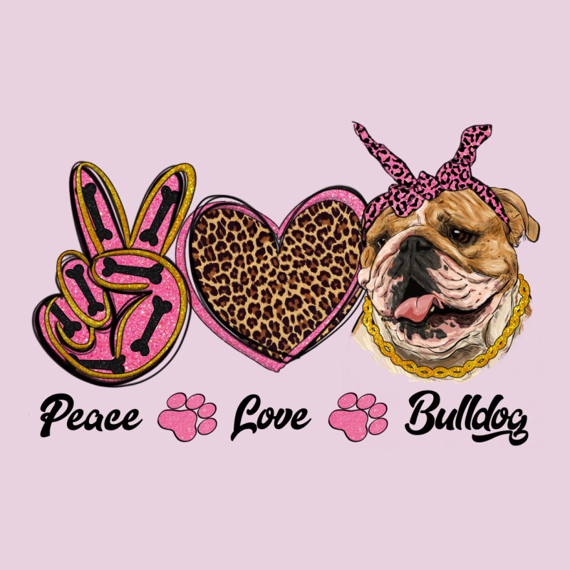 Peace Love Bulldog Ladies Tee by RanaPortraitStore | Teevron