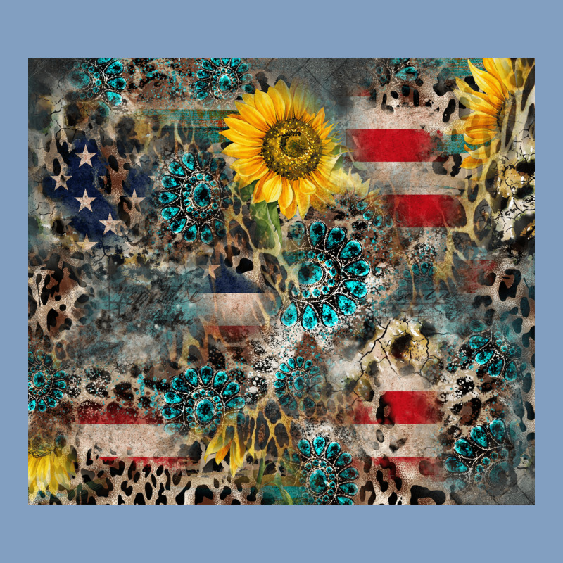 America Flag Leopard Gemstone Sunflower Urban Hoodie by CowCowDesign | Teevron
