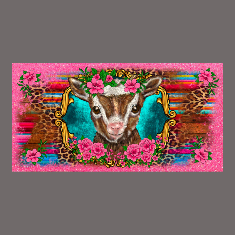 Western Baby Boer Goat Pink Flowers Serape Leopard Pink Glitter Patter Urban Heavy Tee by BarkalooDesign | Teevron