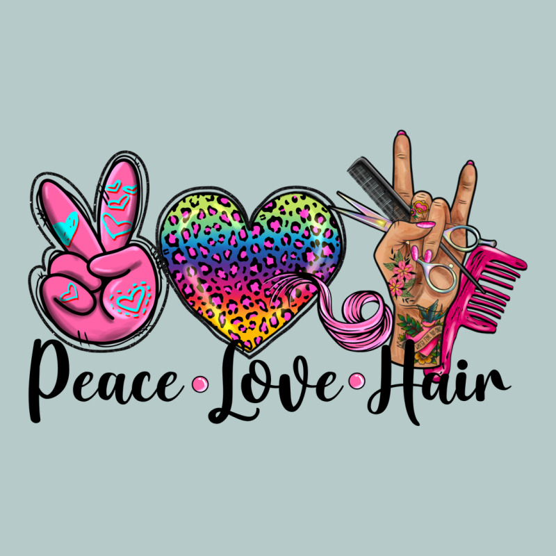 Peace Love Hair Heavy Core Tee by BarkalooDesign | Teevron