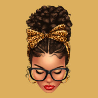 Light Skin Afro Messy Bun Leopard Bow Premium Hoodie | Teevron