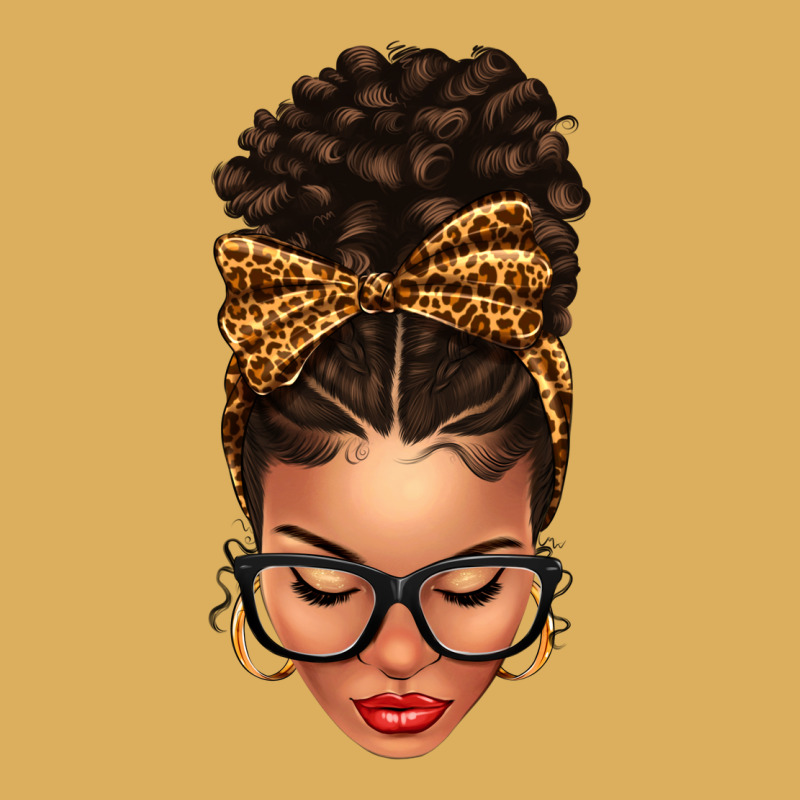 Light Skin Afro Messy Bun Leopard Bow Premium Hoodie by texasbilliewilder | Teevron