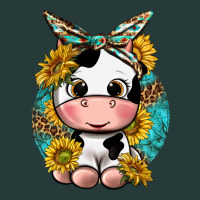 Cute Cow With Sunflower And Leopard Premium Sweatshirt | Teevron