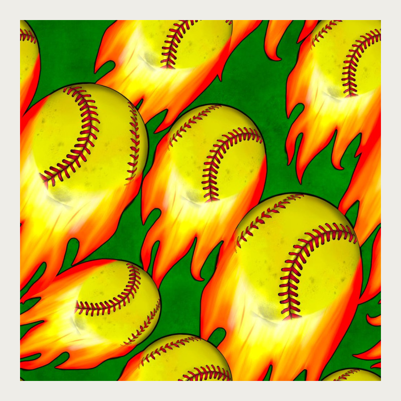 Softball Fire Ball Seamless Pattern Zipper Hoodie by BundleAndBundleShop | Teevron