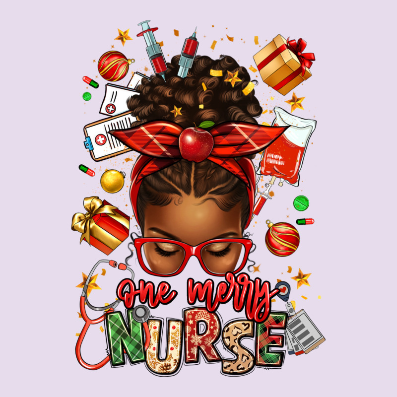 One Merry Nurse Afro Messy Bun Premium Hoodie by texasbilliewilder | Teevron