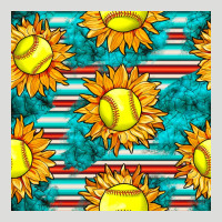 Softball Sunflowers With Serape Seamless Pattern Zipper Hoodie | Teevron