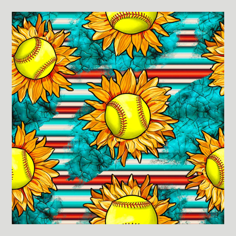 Softball Sunflowers With Serape Seamless Pattern Zipper Hoodie by BundleAndBundleShop | Teevron