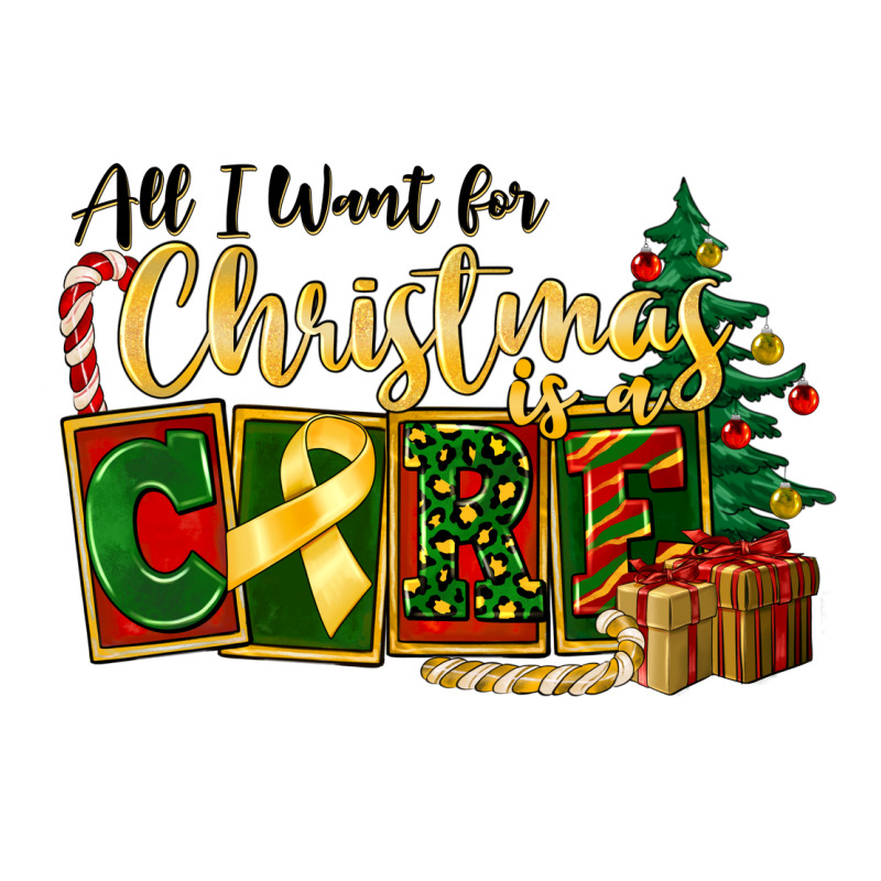 All I Want For Christmas Is Cure Childhood Cancer Premium Tee by FaDigitalArtStudio | Teevron