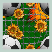 Soccer Balls And Sunflowers With Goal Nets Seamless Pattern Zipper Hoodie | Teevron