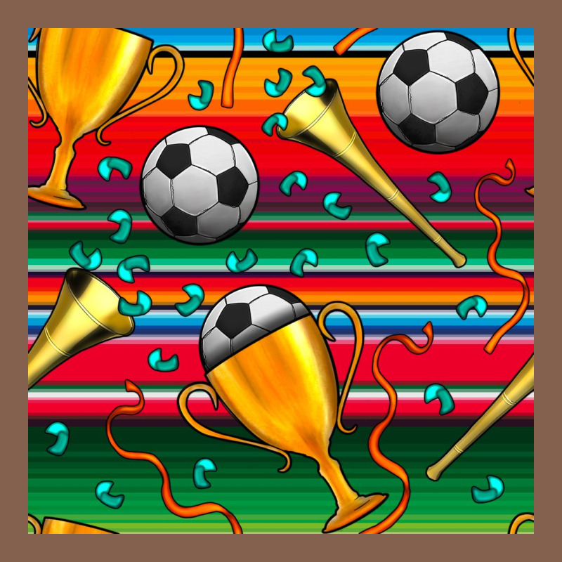 Soccer Winner Cup And Vuvuzela With Serape Seamless Pattern Zipper Hoodie by BundleAndBundleShop | Teevron