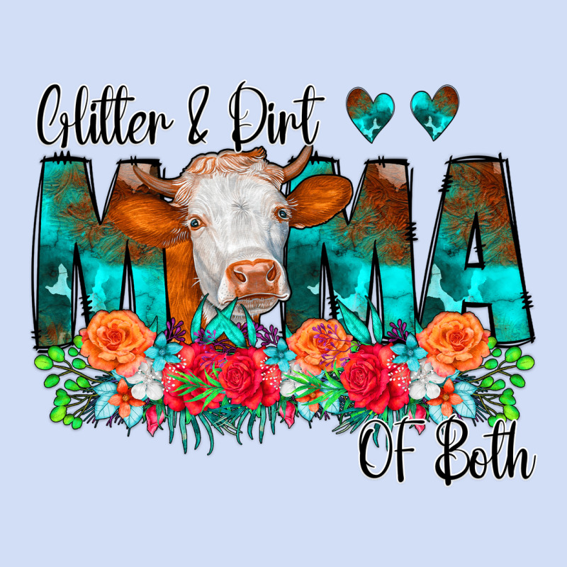 Glitter Dirt Mama Of Both Cow Flowers Urban Hoodie by CowCowDesign | Teevron