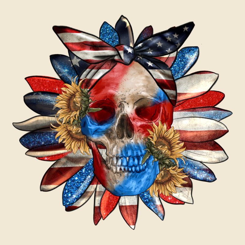 4th Of July Sunflower Skull 4th Of July Premium Tee by CowGirlArtShop | Teevron