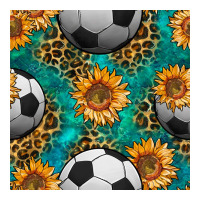 soccer balls and sunflowers with leopard and gemstone seamless pattern | Teevron
