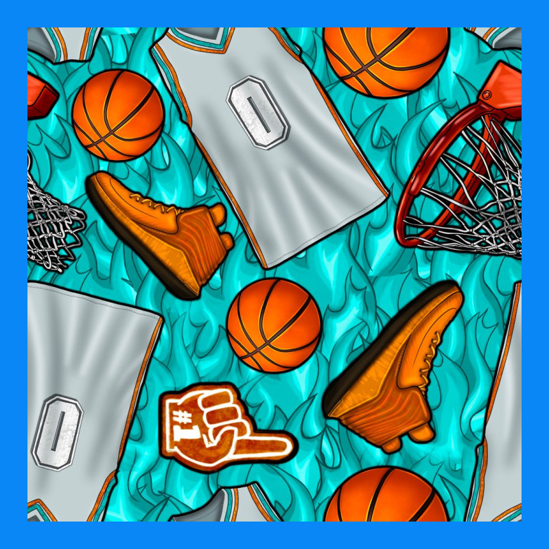 Basketball Uniform And Hoop Seamless Pattern Zipper Hoodie by BundleAndBundleShop | Teevron