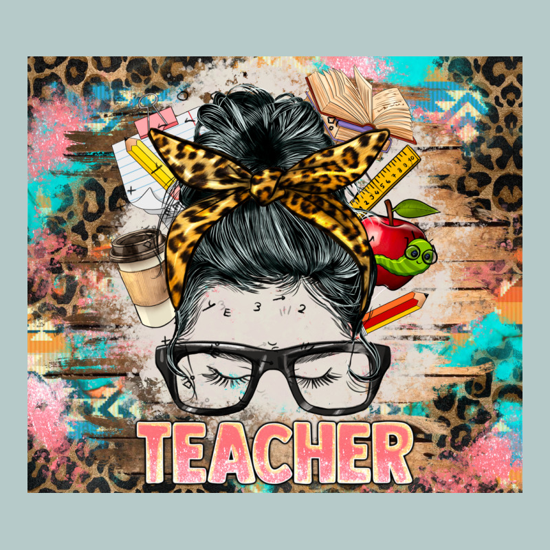 Teacher Messy Bun Tumbler Heavy Core Tee by BarkalooDesign | Teevron