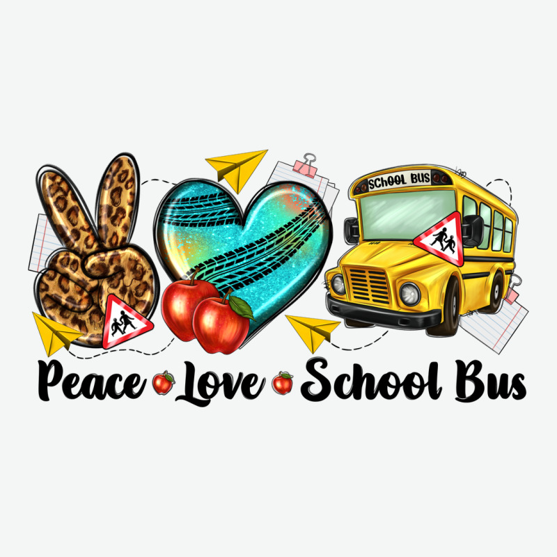 Peace Love School Bus Urban Heavy Tee by NancyCooperArtShop | Teevron