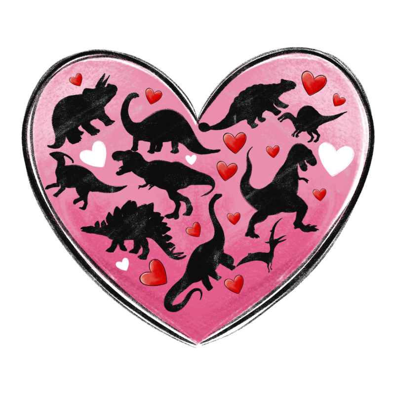 Dinosaur Valentine Heart Long Sleeve Tee by MaliasSmallBusiness | Teevron