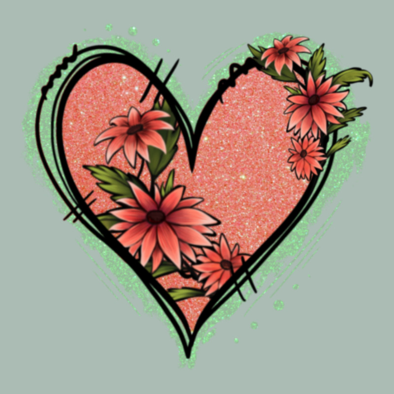Pink Glitter Floral Heart Classic Tee by Jasminsmagicworld | Teevron