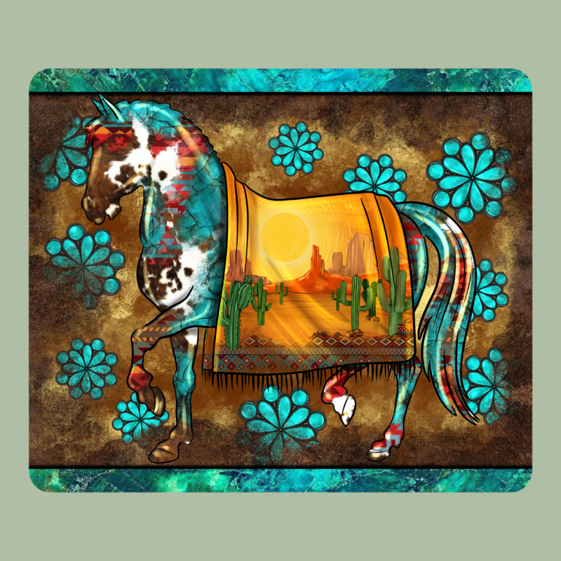 Western Horse Sunset Turquoise's Gemstones Mousepad Urban Heavy Tee by BarkalooDesign | Teevron