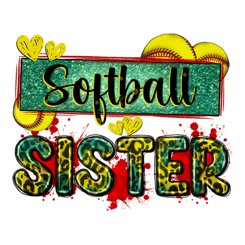 Softball Sister With Leopard Ladies Tee by Zillion Design Studio | Teevron
