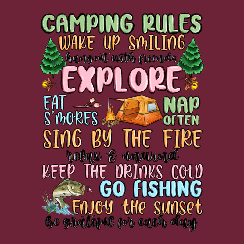 Camping Rules Long Sleeve Tee by MaliasSmallBusiness | Teevron