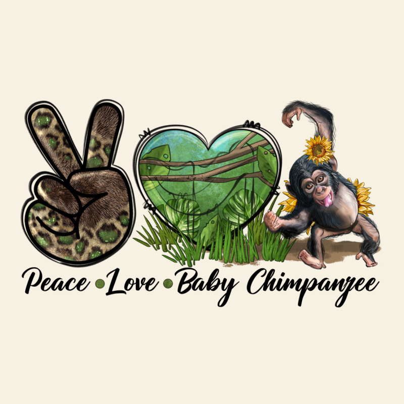 Leopard Peace Love Baby Chimpanzee Vintage Tee by LillyAllenDesigns | Teevron