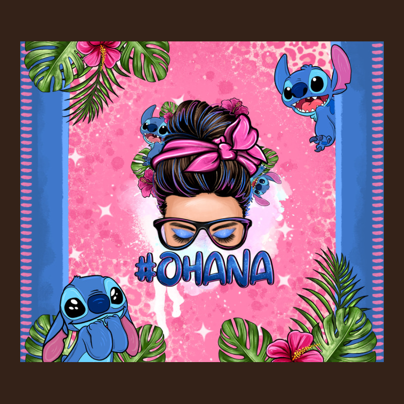 Ohana Stitch Messy Bun Heavy Core Tee by Zillion Design Studio | Teevron