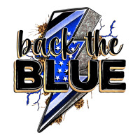 back the blue with lightning bolt | Teevron