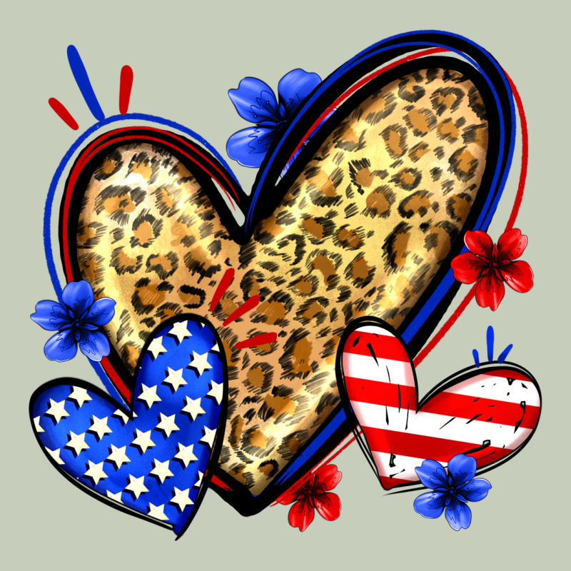 American Flag Heart Leopard Ladies Tee by Zillion Design Studio | Teevron