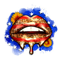 leopard american flag lips | Teevron