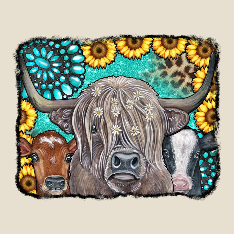 Cows Glitter Turquoise Leopard Sunflowers Urban Hoodie by CowCowDesign | Teevron