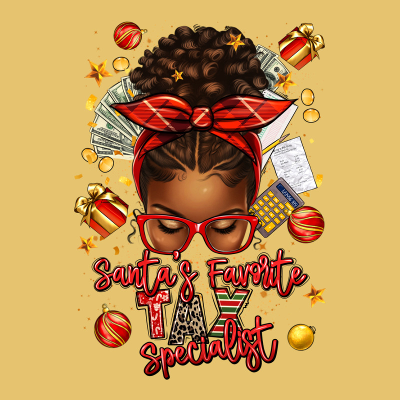 Santa Favorite Tax Specialist Afro Messy Bun Premium Sweatshirt by texasbilliewilder | Teevron