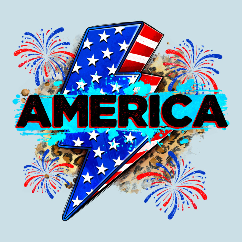 America With Lightning Bolt Ladies Tee by Zillion Design Studio | Teevron