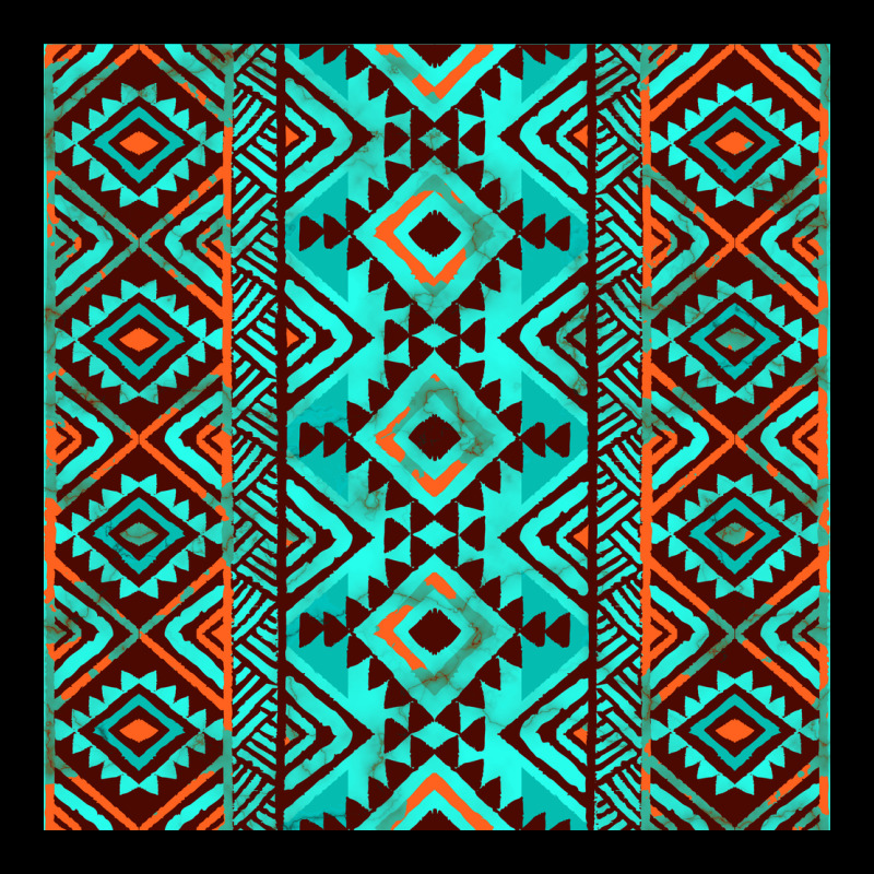 Aztec Turquoise Pattern Urban Hoodie by CowCowDesign | Teevron