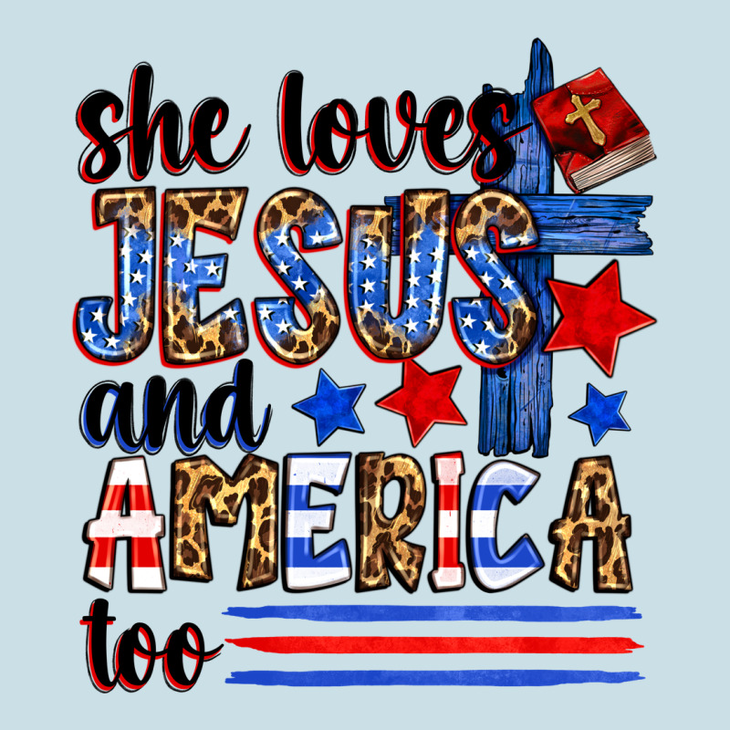She Loves Jesus And America Too Ladies Tee by Zillion Design Studio | Teevron