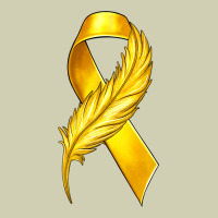 Childhood Cancer Ribbon With Feather Heavy Core Tee | Teevron