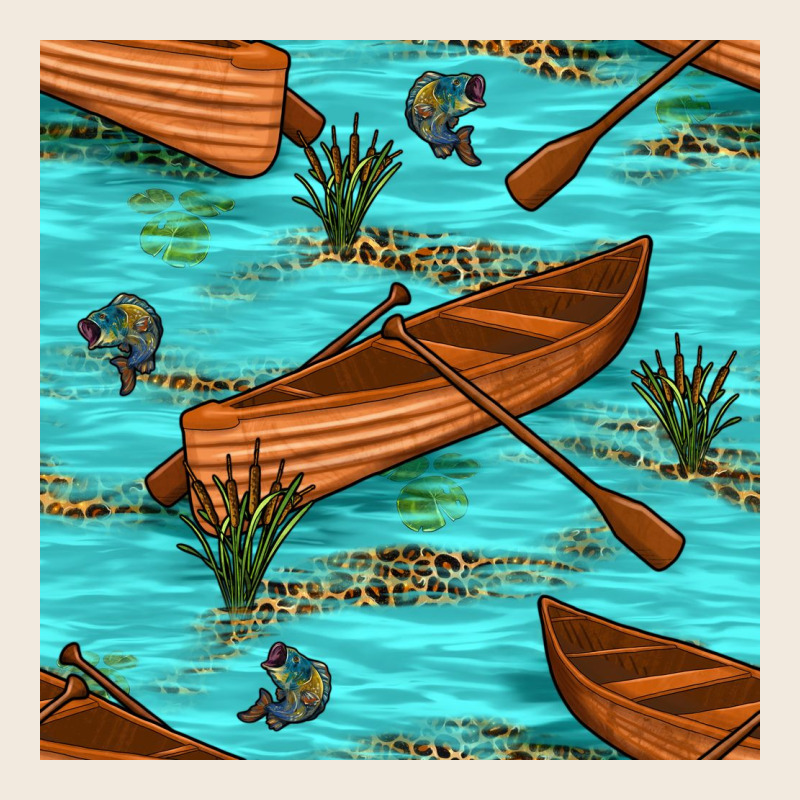 Lake Canoe And Fish With Reeds And Leopard Seamless Pattern Bbs Zipper Hoodie by BundleAndBundleShop | Teevron