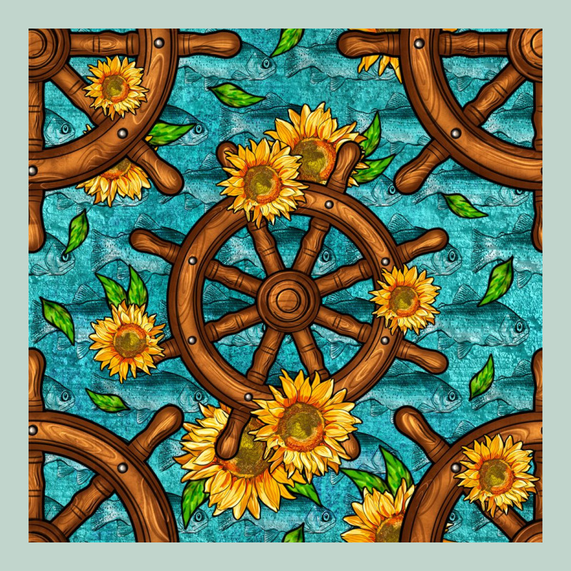 Lake Boat Rudder And Sunflowers Seamless Pattern Zipper Hoodie by BundleAndBundleShop | Teevron